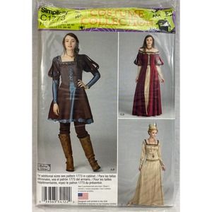Simplicity1773 Renaissance Medieval Costume Dress Pattern Andrea Schewe 6-14